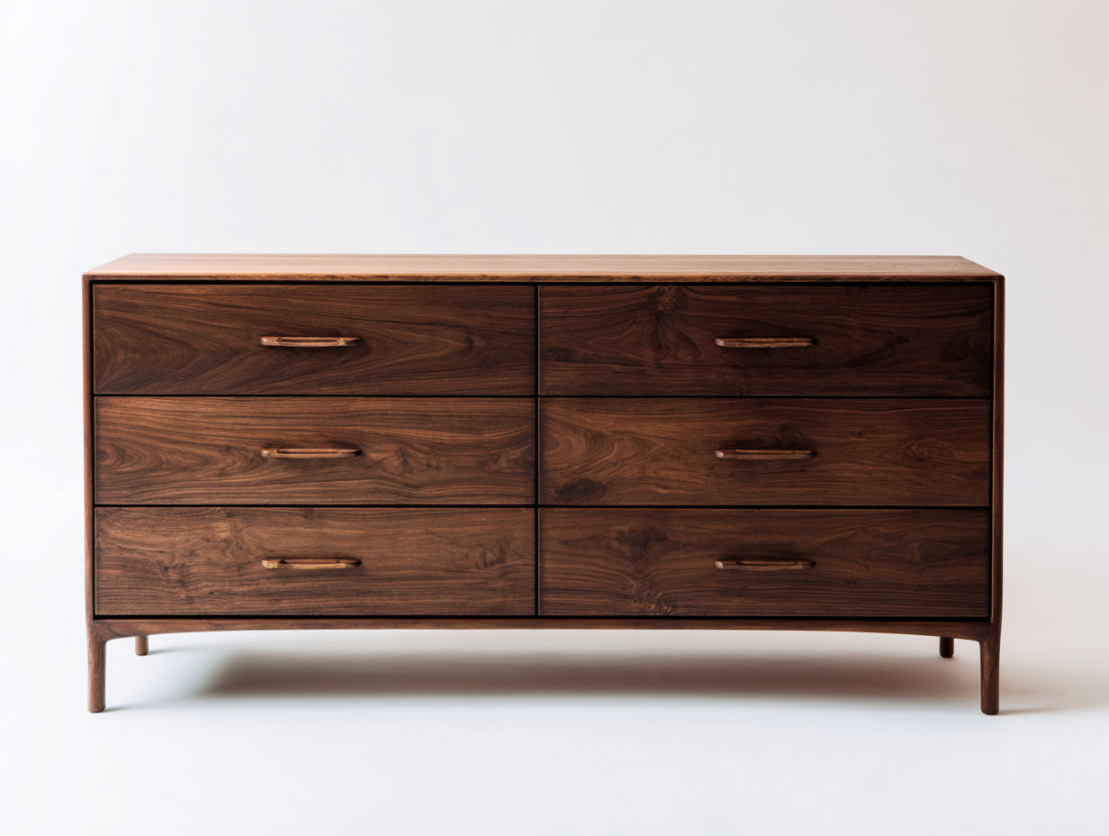 Cassettiera - legno - 140x43x80 cm - marrone - stile minimalista