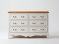 Cassettiera - legno-metallo - 126x43x82 cm - bianco-marrone - stile classico