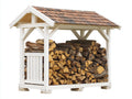 Portalegna - legno - 205x72x166 cm - bianco-marrone - rustico