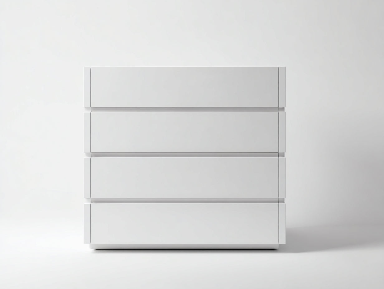 Cassettiera - legno - 86x40x92 cm - bianco - stile moderno