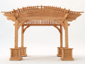 Pergola da giardino - legno - 390x290x285 cm - naturale - stile orientale