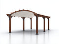 Pergola da giardino - legno-metallo-tessuto - 460x330x275 cm - marrone-beige - stile naturale