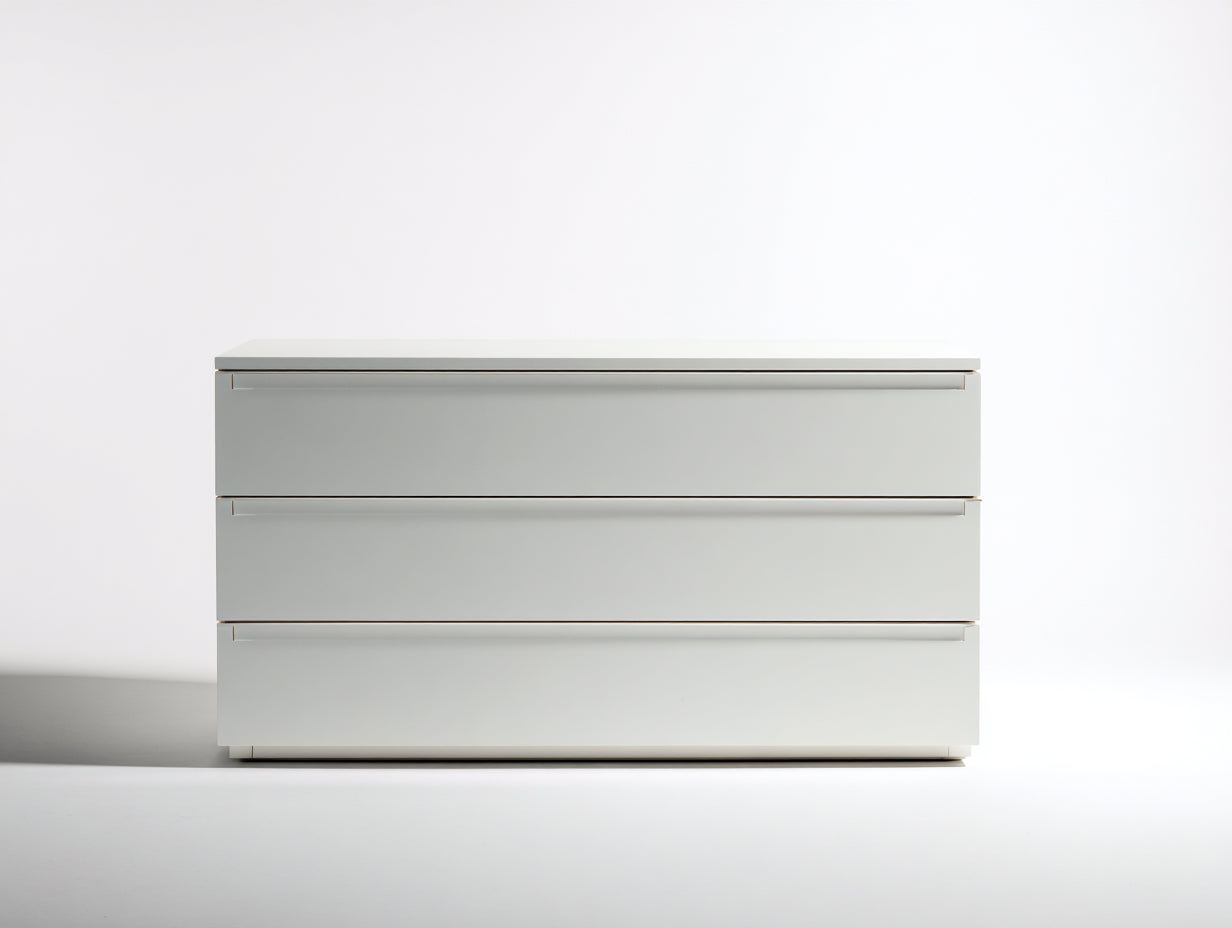 Cassettiera - legno - 118x39x76 cm - bianco - stile moderno