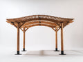 Pergola da giardino - legno-metallo - 430x315x270 cm - marrone-nero - stile rustico