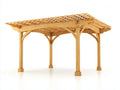 Pergola da giardino - legno - 410x300x268 cm - naturale - stile classico