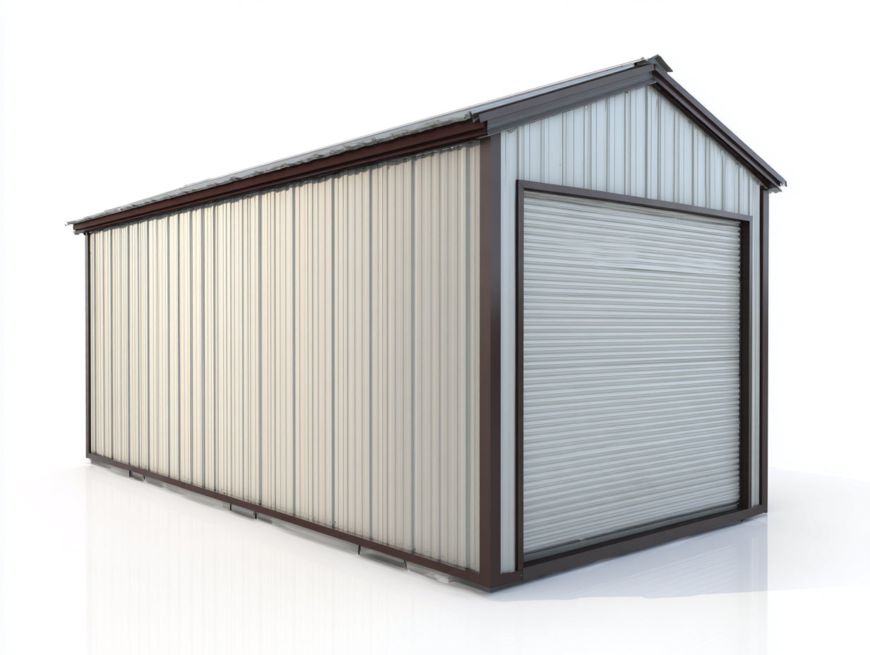 Casetta da giardino-metallo-520x340x300 cm-grigio chiaro-grigio scuro-stile industriale professionale