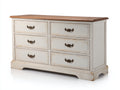 Cassettiera - legno-metallo - 126x42x80 cm - bianco-marrone - stile provenzale