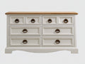 Cassettiera - legno-metallo - 124x42x80 cm - bianco-marrone - stile classico