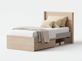 Letto singolo - legno - 211x107x112 cm - marrone chiaro - stile nordico