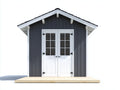 Casetta da giardino - legno - 340x260x250 cm - grigio scuro-bianco - nordico moderno