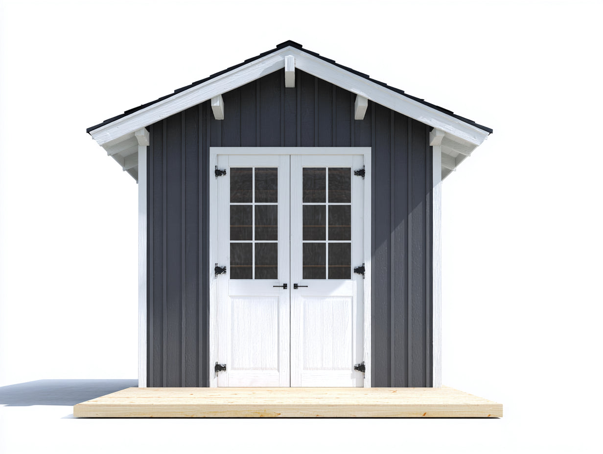 Casetta da giardino - legno - 340x260x250 cm - grigio scuro-bianco - nordico moderno