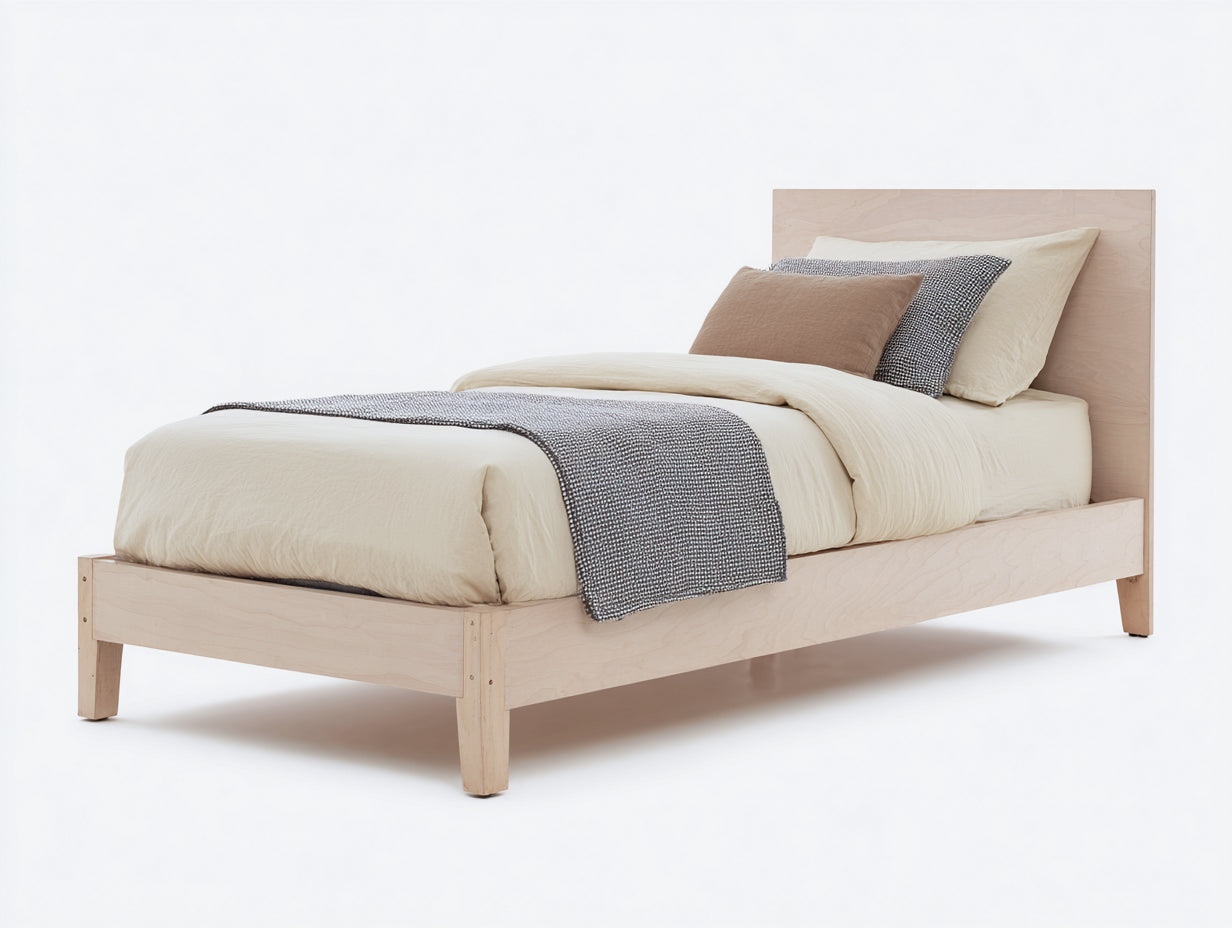 Letto singolo - legno - 209x105x92 cm - marrone chiaro - stile nordico
