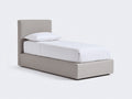 Letto singolo - tessuto - 205x105x100 cm - grigio chiaro - stile moderno