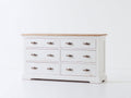 Cassettiera - legno-metallo - 125x42x81 cm - bianco-marrone - stile shabby