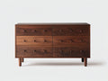 Cassettiera - legno - 135x42x82 cm - marrone - stile vintage