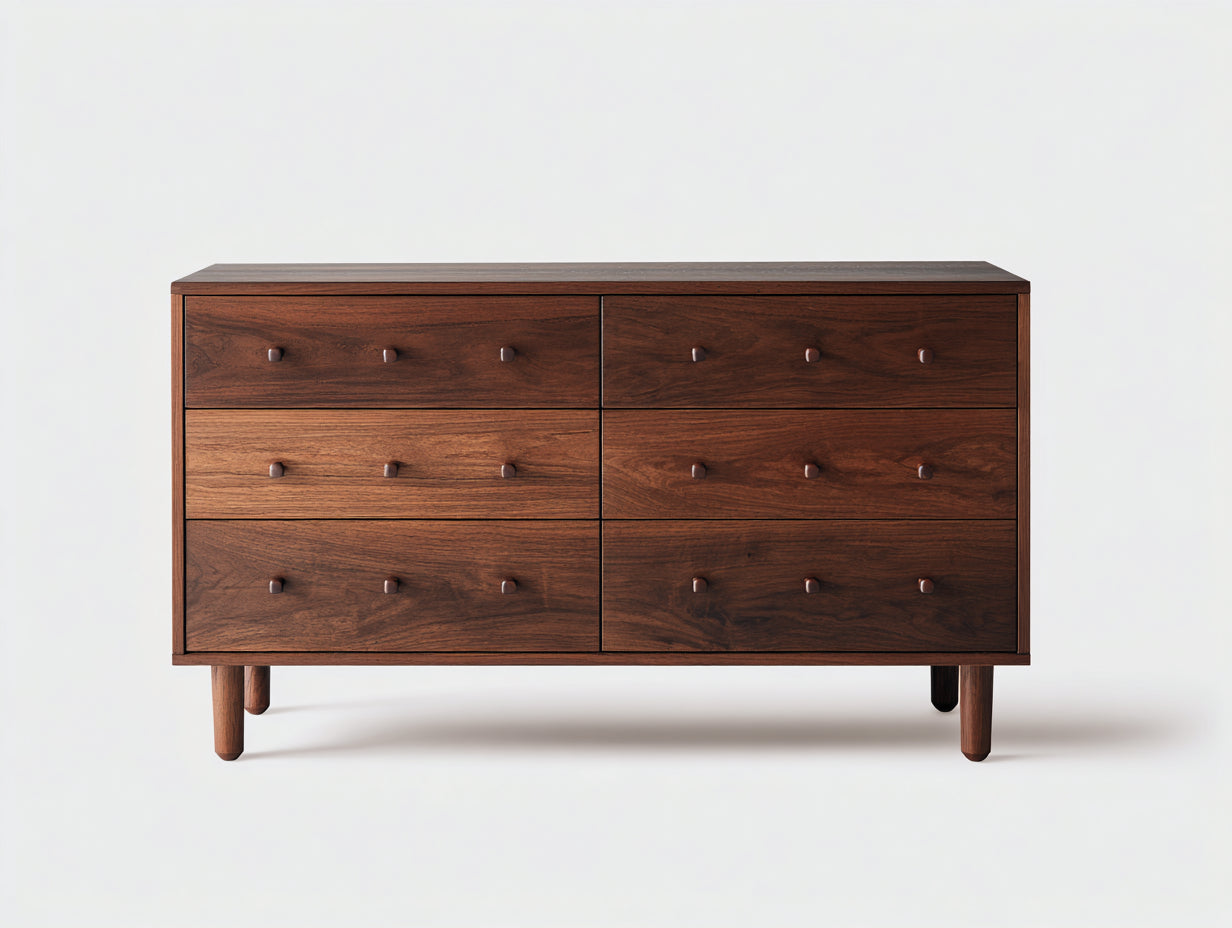 Cassettiera - legno - 135x42x82 cm - marrone - stile vintage