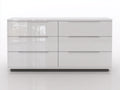 Cassettiera - legno-metallo - 139x45x78 cm - bianco - stile contemporaneo