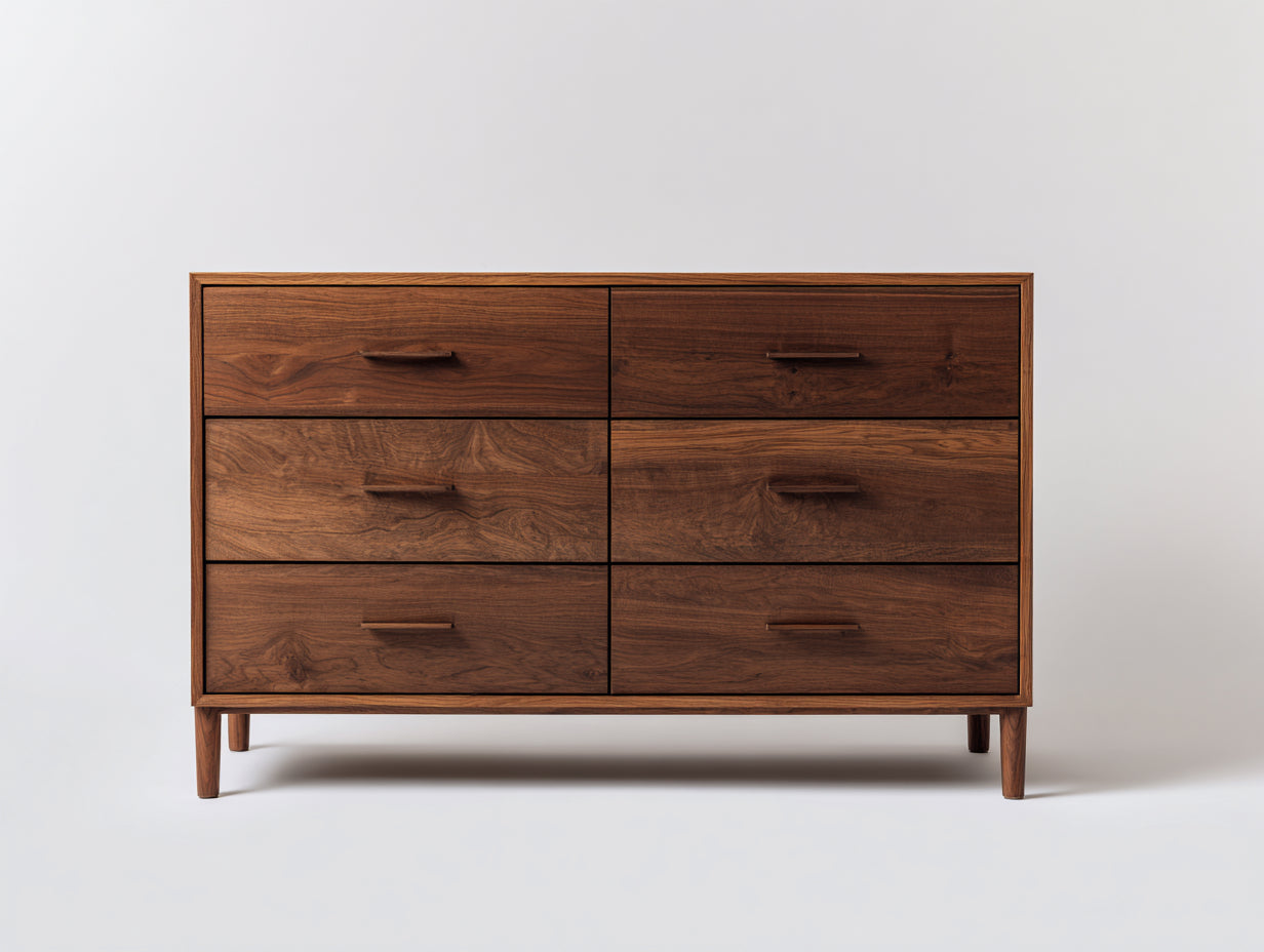Cassettiera - legno - 134x42x83 cm - marrone - stile moderno