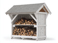 Portalegna - legno - 158x56x154 cm - bianco-grigio - stile cottage