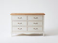 Cassettiera - legno-metallo - 122x41x78 cm - bianco-marrone - stile provenzale