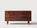 Cassettiera - legno - 137x42x81 cm - marrone - stile minimalista