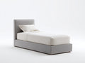 Letto singolo - tessuto - 205x105x101 cm - grigio chiaro - stile moderno