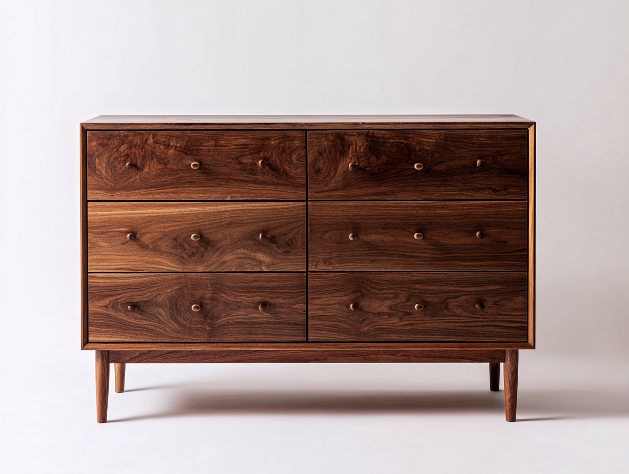 Cassettiera - legno - 128x41x84 cm - marrone - stile retrò